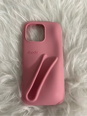 RHODE Pink Silicone Phone Case with Integrated Grip